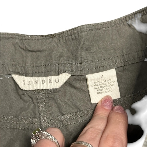 Sandro Green Cargo Pants Size 4 - Picture 4 of 5
